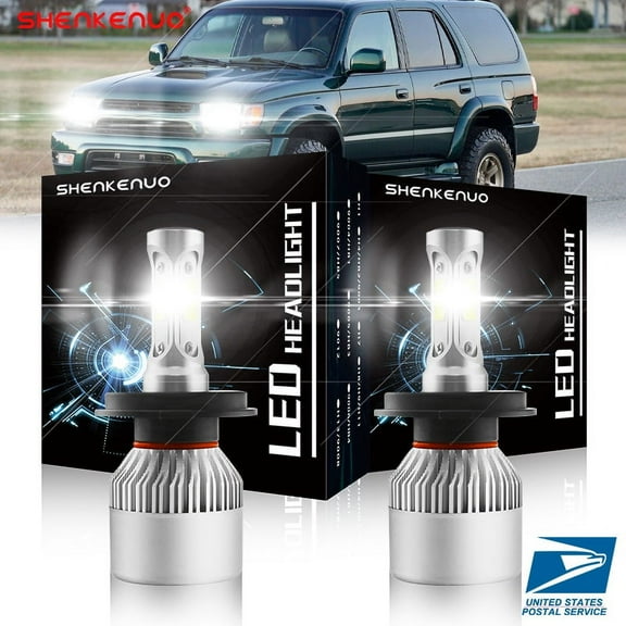 2PCS For Toyota 4Runner 1996 1997 1998 1999 2000 2001 2002 LED Headlight Bulbs Kit H4 9003 High/Low Beam 6000K