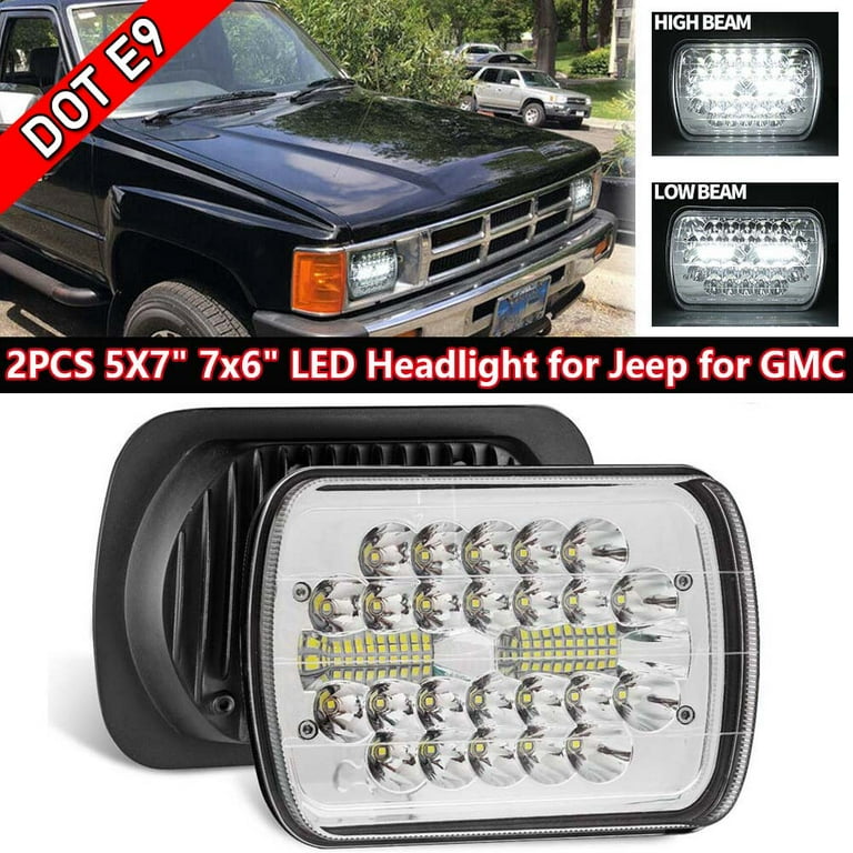 5x7" 7x6" LED Headlight H4 Hi+Lo Beam For Toyota Pickup 1982-1995