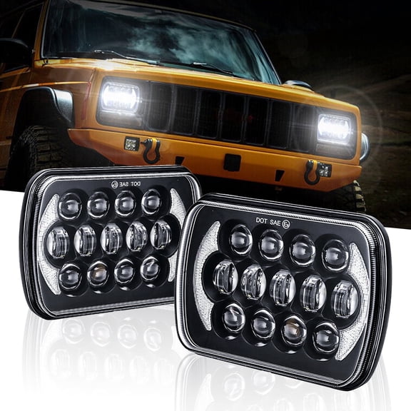 2PCS For Toyota Tacoma 1995-1997 & Pickup 5X7" 7X6 LED Headlights w/Turn Signal