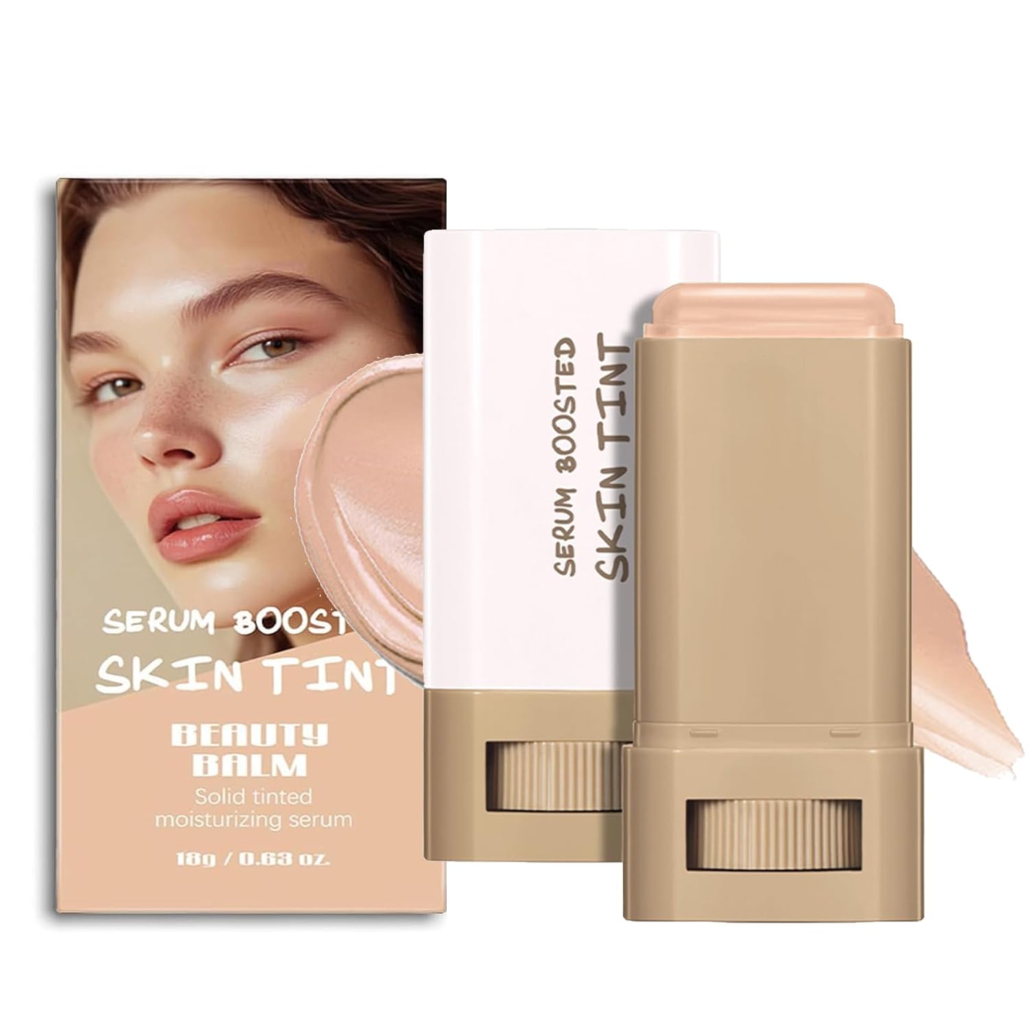 Foundation Stick – 3-in-1 Beauty Balm, Serum, Hauttönung, 18g, 24H Natural Glow