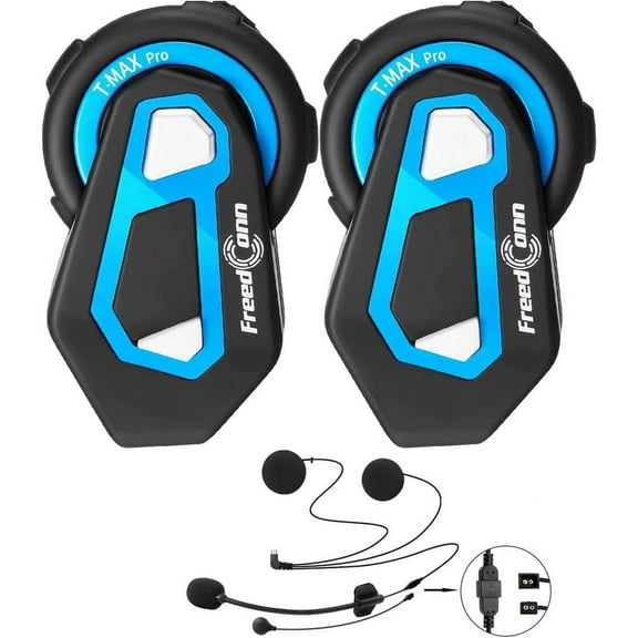 2PCS FreedConn Motorcycle Communication System for Helmet 6 Riders Bluetooth Group Intercom 1500M