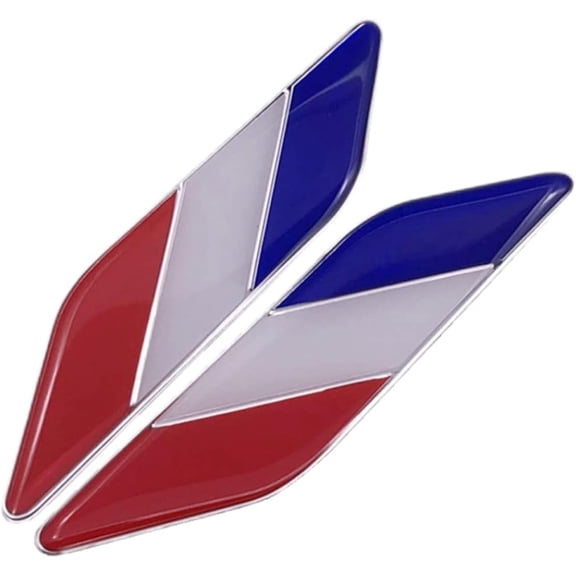 2PCS French Flag Car Sticker Metal France National Flag Emblem Decal Auto Accessories for All Vehicles(Q)