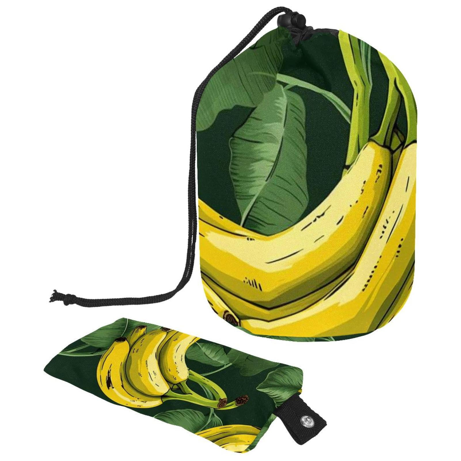 2PCS Fresh Bananas Travel Cosmetic Bag Makeup Organizer, Drawstring