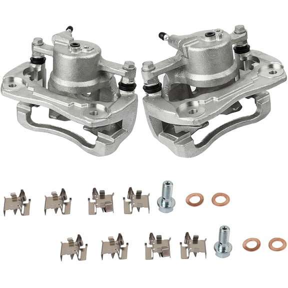 2PCS Front Driver & Passenger Side Disc Brake Calipers (w/Bracket) 1 Piston 2008-2014 for Scion xD 1.8L 2009-2010 for Pontiac Vibe 1.8L