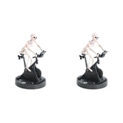 2PCS Funny Animatronic Skeleton - Animated Skeleton Riding Bike, Skeleton Decor, 3D Print Style Skeleton,Halloween Animatronics Skeleton,Halloween Decorations 15cm
