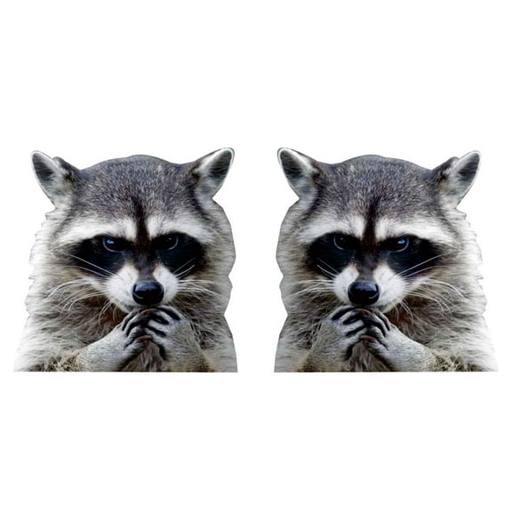 2PCS Funny Cartoon 3D Racoon Pattern Car Side Window Decal, Waterproof Vinyl Auto Body Side Animals Graphics Stickers for Car Window Wall