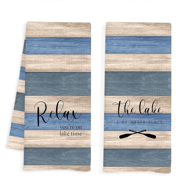 2PCS Funny Orangutan Kitchen Towels, Fishing Dish Towels, Tea Towels, Green Hand Towels for Bathroom, Cabin Bathroom Decor, Lake Decor for Home, Lake House Gifts, 16x24 inches