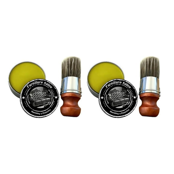 2PCS Furniture Salve & Brush, 8oz Leather and Wood Furniture Salve with Brush for Home, Sofa, Car Seats