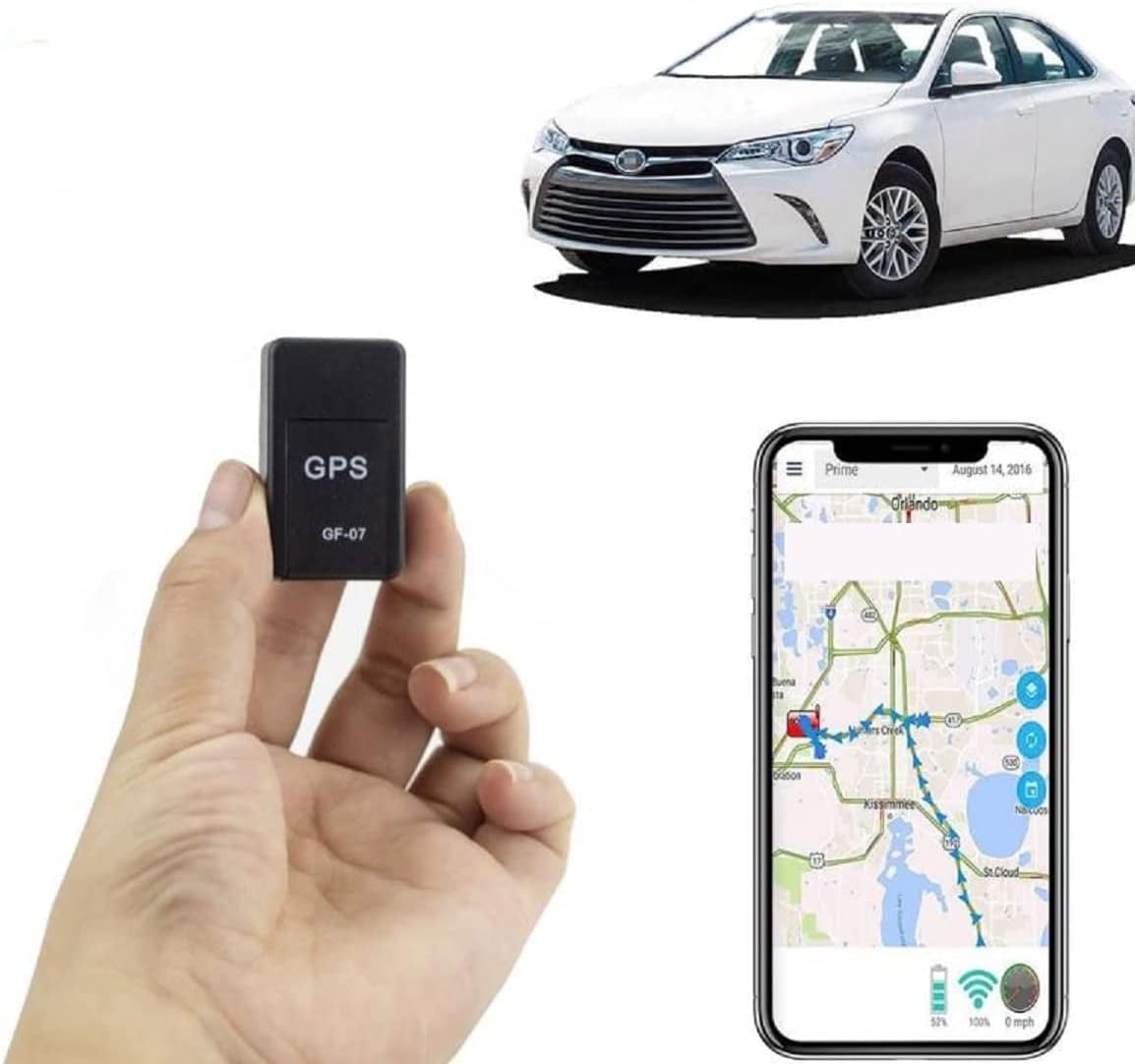GPS Tracker for Vehicles, Mini GPS Real time Car Locator, Full USA  Coverage, No Monthly Fee, Long Standby GSM SIM GPS Tracker for Vehicle/Car/Person  Model 2022B, Black 
