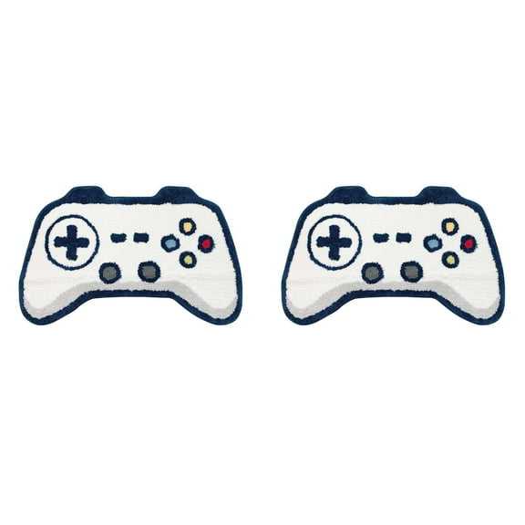 2PCS Gamer Floor Mat Cartoon Game Console Design Non- Rug,Ultra Soft Absorbent Machine Washable Carpet for Gaming Room,Bathroom Indoor Door Decorï¼23.62*15.75Inchï¼