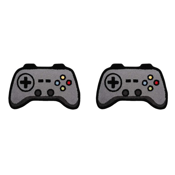 2PCS Gamer Floor Mat Cartoon Game Console Design Non- Rug,Ultra Soft Absorbent Machine Washable Carpet for Gaming Room,Bathroom Indoor Door Decorï¼35.43*23.62Inchï¼