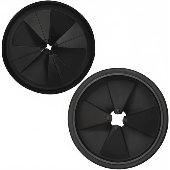 2PCS Garbage Disposal Splash Guards, 3 3/8" Sink Baffle QCB-AM Replacement for InSinkErator Evolution Series, Disposer Accessories,Upgraded Noise-Reducing Nitrile Collar Drain Plug,Black