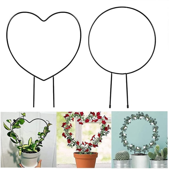 Dalrosia 2PCS Garden Trellis for Climbing Plants- Rust Free Vine Plant Metal Support Wire with Black Coating Decorative Potted Plants Climbing Holder Rack for Garden Stem Stalks Vines