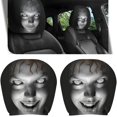 thumbnail image 1 of 2PCS Ghost Face Headrest Covers for Cars,Car Headrest Cover,Face,Head Rest Covers for Cars,Halloween,Print Seat,Stretchy Seat Protector for Auto Interior Decoration Halloween Decorations, 1 of 8