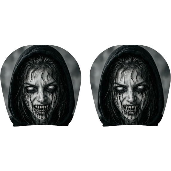2PCS Ghost Face Headrest Covers for Cars,Car Headrest Cover,Face,Head Rest Covers for Cars,Halloween,Print Seat,Stretchy Seat Protector for Auto Interior Decoration Halloween Decorations