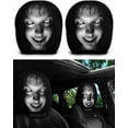 thumbnail image 1 of 2PCS Ghost Face Headrest Covers, Funny Halloween Car Decorations,Scary Face Printing Auto Seat Universal Elastic Models Headrest Protector Halloween Gifts, 1 of 5