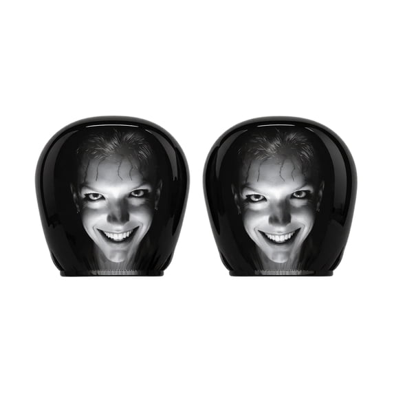 2PCS Ghost Face Headrest Covers, Scary Face Printing Auto Seat Universal Elastic Models Headrest Protector Cover Funny Decoration for Halloween Car Decorations & Vehicle Accessories(#H)