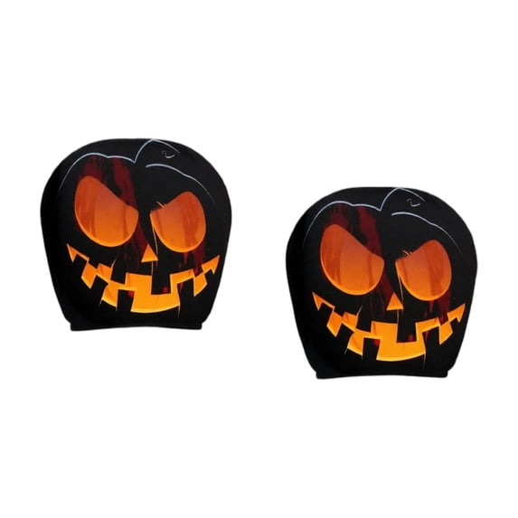 2PCS Ghost Face Headrest Covers, Scary Face Printing Auto Seat Universal Elastic Models Headrest Protector Cover Funny Decoration for Halloween Car Decorations & Vehicle Accessories(#E)