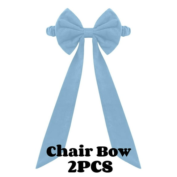 2PCS Giant Christmas Blue Chair Bow Decorations Large Christmas Velvet Bows for Dining Chairs, Weddings, Holiday Parties, Home & Office Decor
