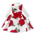 thumbnail image 1 of 2PCS Girls Rose Floral Pageant Dress Flower Wedding Birthday Shirt Dress Set, 1 of 6