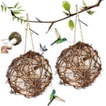 thumbnail image 1 of 2PCS Globe Hummingbird Nesters - 2024 New Handmade Birdhouse and Birdhouse Materials, Hummingbird Nesting Houses Set, Hanging Bird Nesters for Wild Birds, Ideal Gift for Bird Lovers (8cm/3.15in), 1 of 7