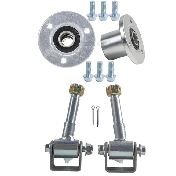 2PCS Go Kart Front Wheel Hubs with Bearings 17mm Shaft + Left & Right Steering Spindles, 3 Lug 50mm Bolt Spacing for 10x4.50-5 Tires Drift Trike ATV Quad Buggy Mini Bike 4 Wheelers