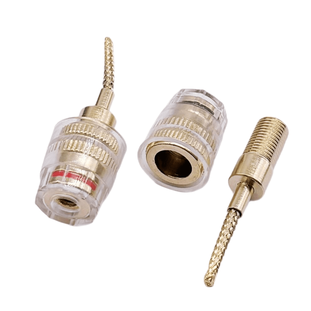 2PCS Gold-Plated Braided Banana Plug Terminal Blocks Female 4MM to 2MM ...