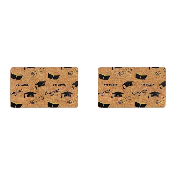 2PCS Graduation Season Welcome Mat 2025 Non- Coir Doormat with Graduation Theme, Absorbent Easy to Clean Entryway Mat for Indoor/Outdoor Porch Decor Front Door Matï¼31.5*19.69 Inch)