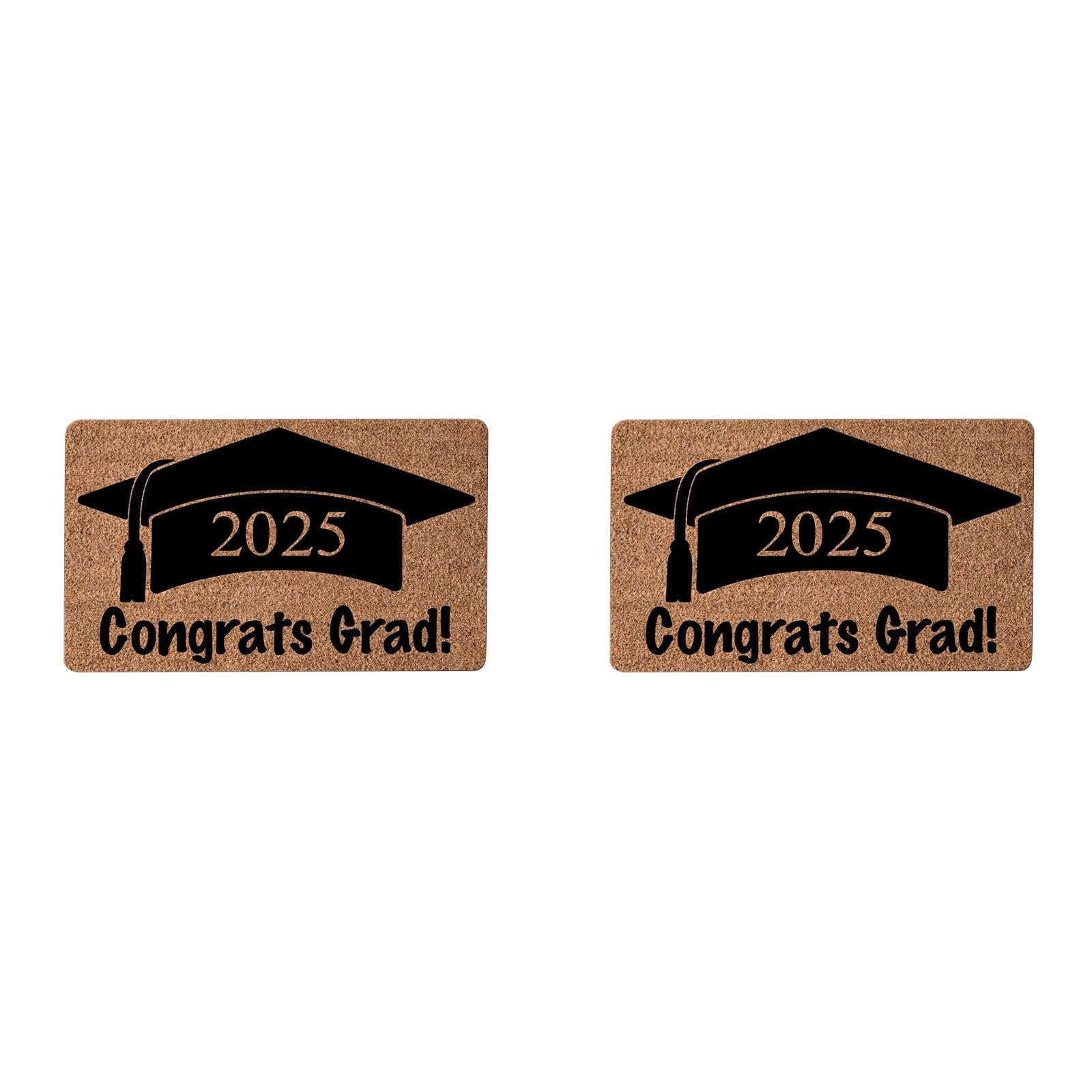 2PCS Graduation Season Welcome Mat 2025 Non- Coir Doormat with ...