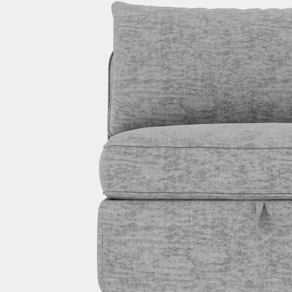 2PCS Grey Chenille Modular Sectional Sofa Seats with Storage & Sleeper Function, Flexible Living Room Furniture, High-Density Sponge & Pocket Spring Comfort, Max 250 lbs/Seat