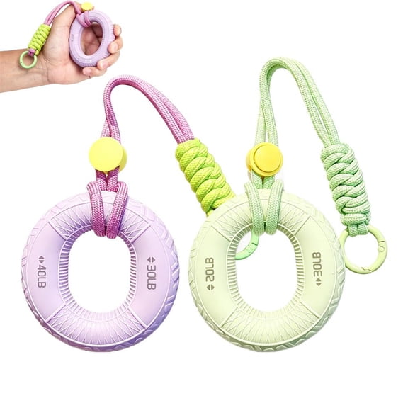 2PCS Grip Strength Trainer, Hand Strengthener Grip, 3 in 1 Rubber Circle Finger Wrist Exercise Squeezer, Countable Hand Extension Exerciser for Muscle Building and Injury Recover - Color A