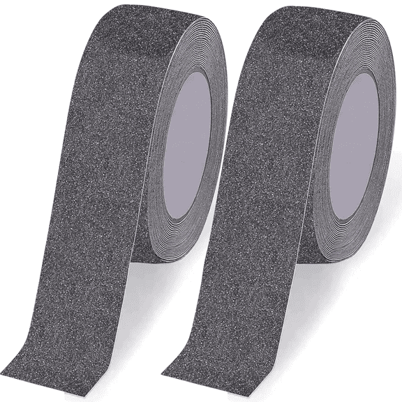 2PCS Grip Tape, Heavy Duty Anti Slip Tape for Stairs Outdoor/Indoor Waterproof 1" x 33 ft, Safety Non-Slip Roll for Stair Step Traction Treads Stair Non Slip Strips Grey