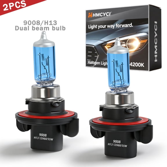 2PCS H13 9008 Halogen Headlight Bulb Fit for Ford F150 2004-2014,High Low Beam Car Lights Replacement