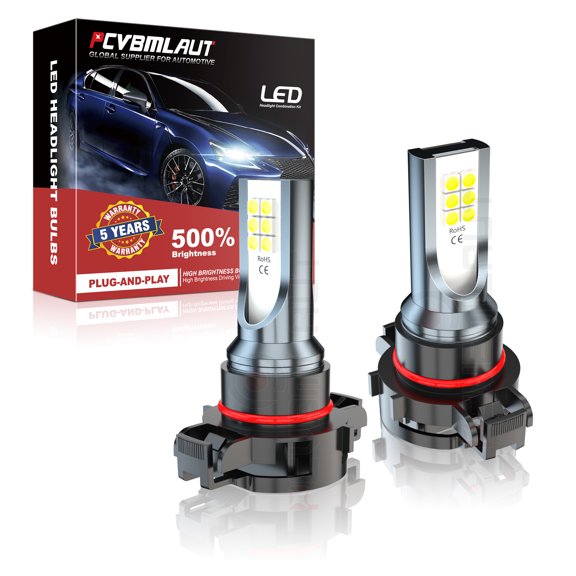2PCS H16 LED Fog Light Bulb Combo 5202 H16 Fog Lamp Bulb 6000K White Waterproof