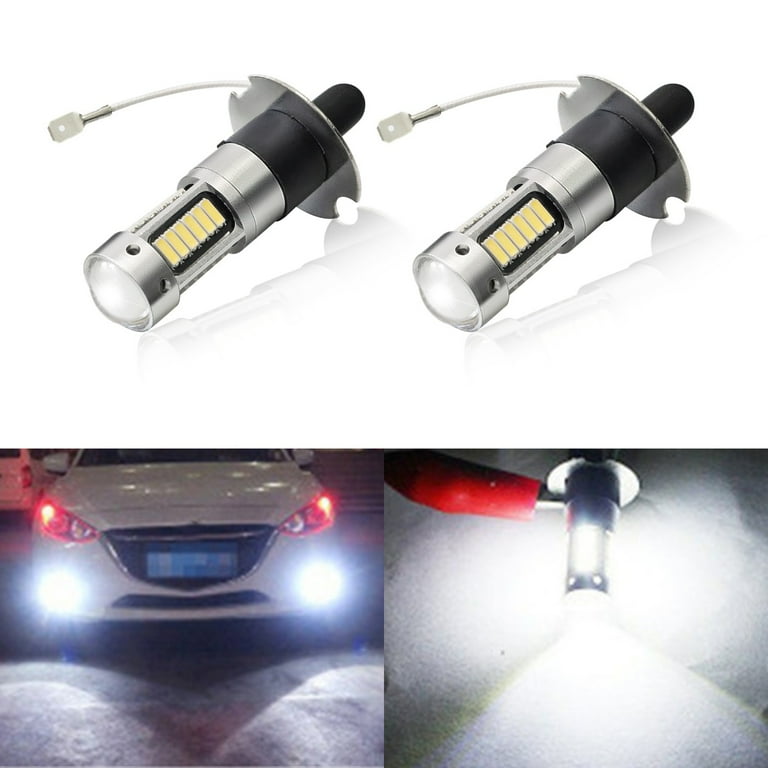 COB LED Fog Light Bulbs H3 LED Fog Light Bulbs - 3000K Yellow/6000K White Dual Color, 30W 2800LM COB Chips, IP68 Waterproof For Cars & Trucks 3000K Yellow 6000K White - Foto 2