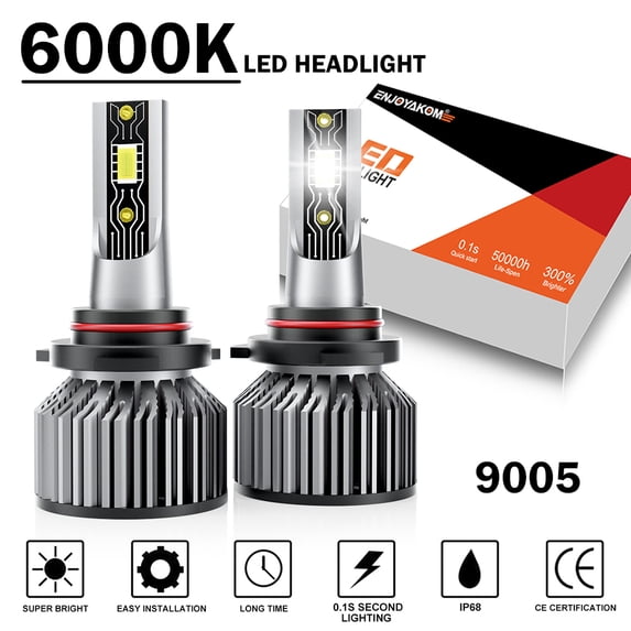 2PCS HB3 9005 LED Bulbs For Ford Crown Victoria 1993-1997 12000LM 6000K Brighter White Car Lamp, 9005 LED Headlight Bulbs High Beam Replace