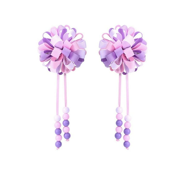 2PCS Hair Bows for Girls, Flower Hair Rainbow Accessories for Girls Rainbow Toddler Bows With Alligator Clips Girl Hair Accessories for Kids Teen Back to School-O