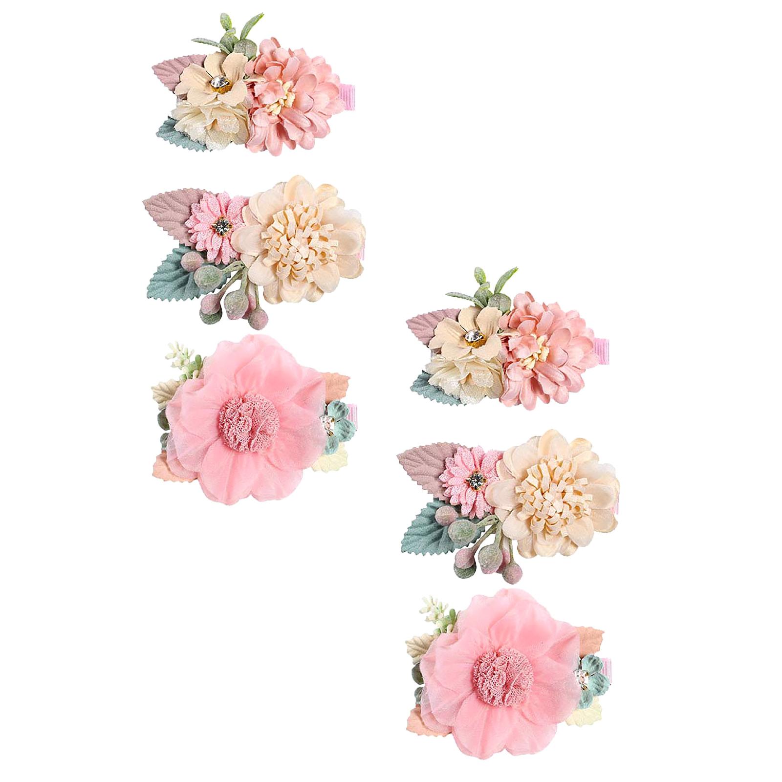 2PCS Hair Clips Girls Artificial Flower Hair Accessories Clips Set Baby