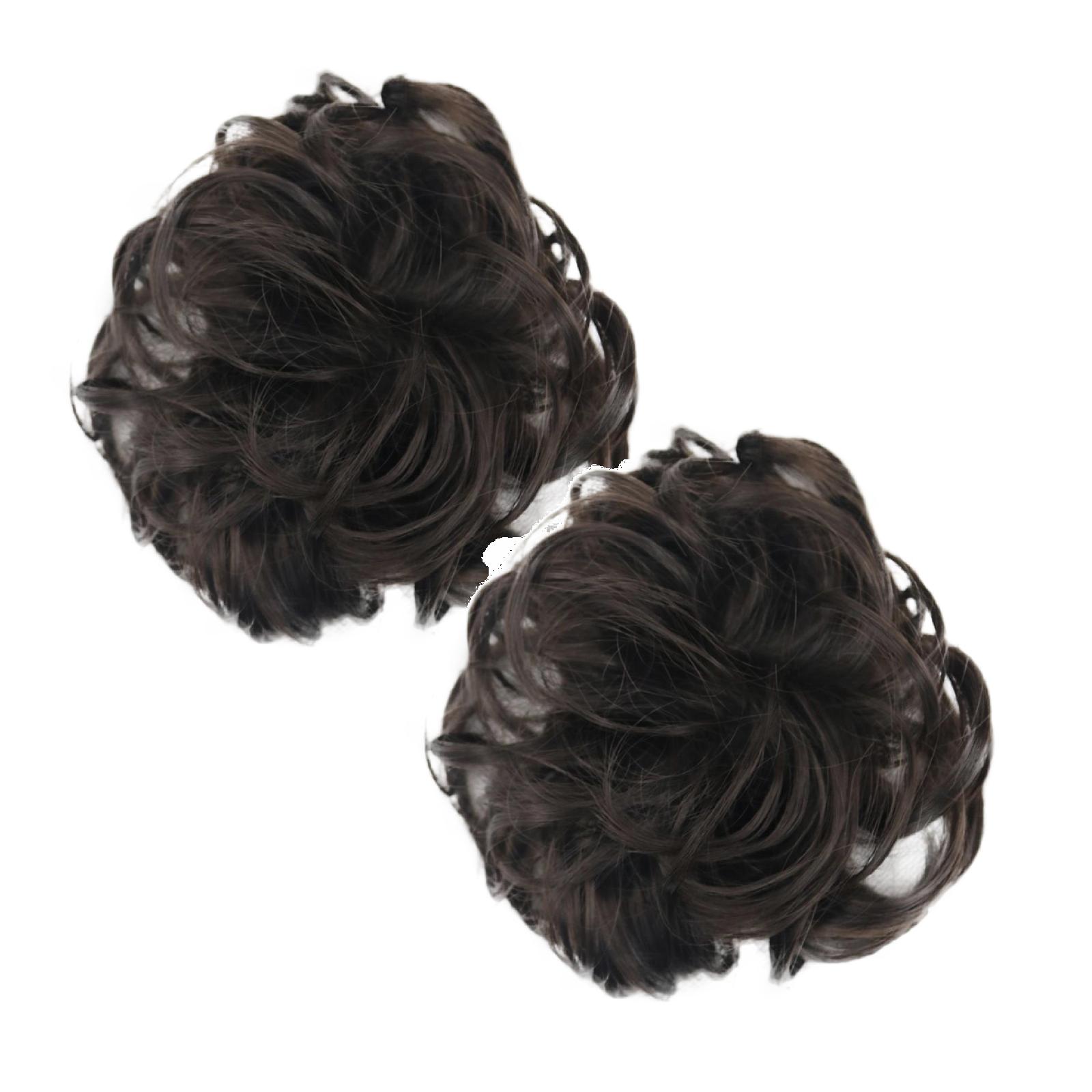 2PCS Hair Extensions Curly Bun Extension Messy Hair Piece Scrunchie