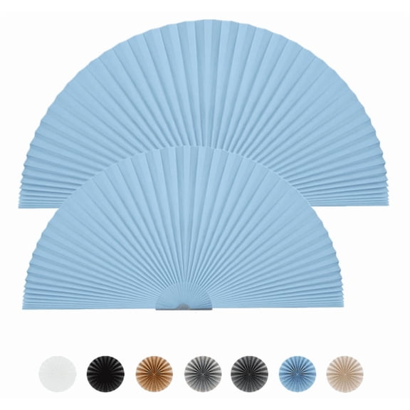 2PCS Half Moon Round Window Cover Half Circle Window Shades Cordless Non-Woven Self Adhesive Shades Temporarily Window Blinds Cover Easy to Cut Install 90CM