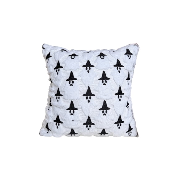 2PCS Halloween Embossed Ghost Throw Pillow, 18x18 Inch Soft Fall Spooky Decorative Cushion, Autumn Holiday Cushion Cover for Sofa Bedroom Halloween Party Home Decor (2-Blue)