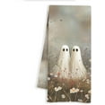 thumbnail image 1 of 2PCS Halloween Ghost Kitchen Towels, Cute Ghost Halloween Dish Tea Towels for Kitchen, Dark Academia Decor Hand Towel for Bathroom Washroom, 16x24 Inch, 1 of 7