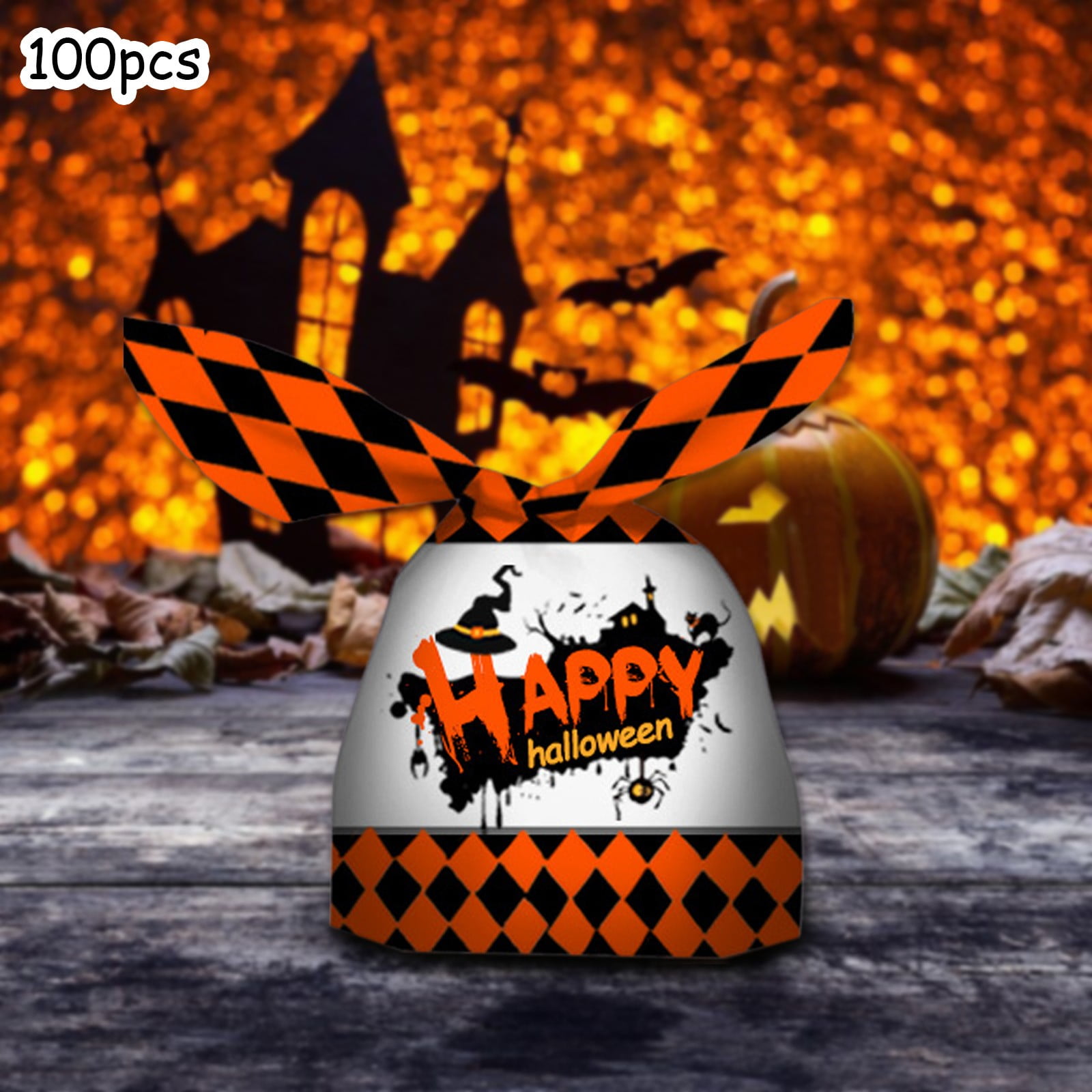 2PCS Halloween Goody Bags & Snack Bag Baking Cookie Bag Gift Bag, Candy