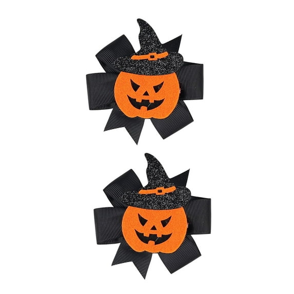 2PCS Halloween Hair Bows Clips for Kids Boys Girls Glitter Witch Hat Bows Clips Hairgrips Hair Barrette Halloween Purple Hair Accessories Headdress for Halloween Cosplay Costume Party Decoration