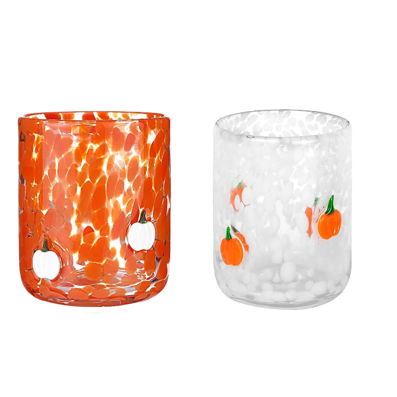 2PCS Halloween Icon Juice Glasses, 14oz Icon Stemless Drinking Glasses ...
