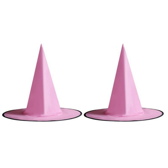 2PCS Halloween Witch Hats Cosplay Accessory for Halloween Costume Party, Christmas Masquerade, Carnivals, Pink