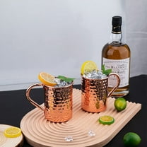 2PCS Hammered Copper Moscow Mule Mugs – 400ml Stainless Steel Cocktail Cups Set for Parties, Bars, Gifts & Home Drinkware