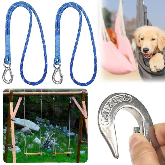 2PCS Hammock Chair Hanging Rope, Heavy Duty Outdoor Tree Tie Adjustable Length Easy Install Portable for Swings Patio Camping, Hammock Suspension Cord Swing Attachment