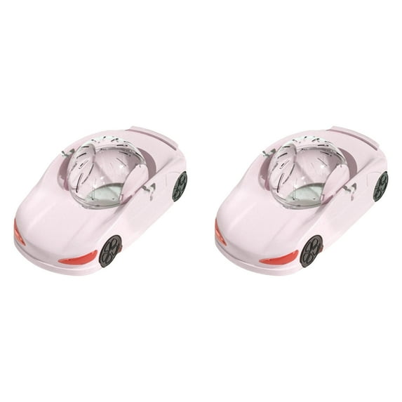 2PCS Hamster Rolling Sports Car Small Pet Toy Car Exercise Wheel, Silent Fitness Wheel Toy Vehicle for Small Hamster Running Funny Transparent for Hamsters, Ferrets & Animals 29.5x16.5x12cm