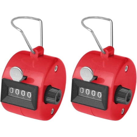 2PCS Hand Tally Counters, 4 Digital ABS Click Counter for Sport Stadium Coach and Other Event